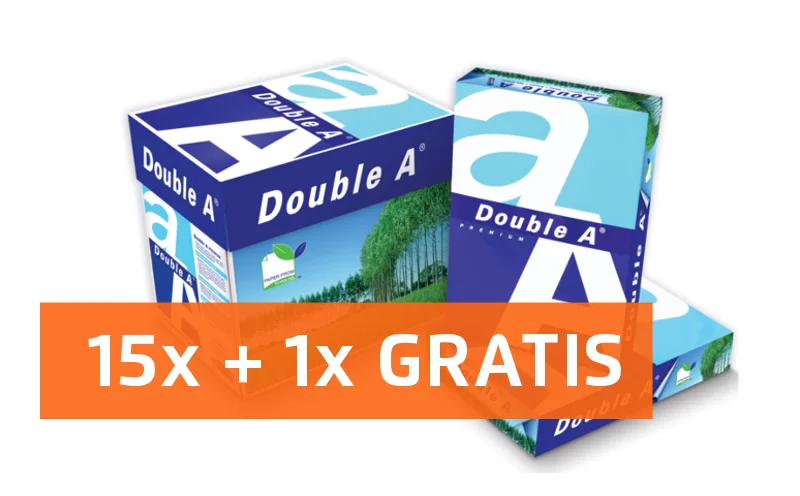 Kup 15 ryz papieru Double A w promocyjnej cenie, a dodatkowo 1 ryzę dostaniesz GRATIS!