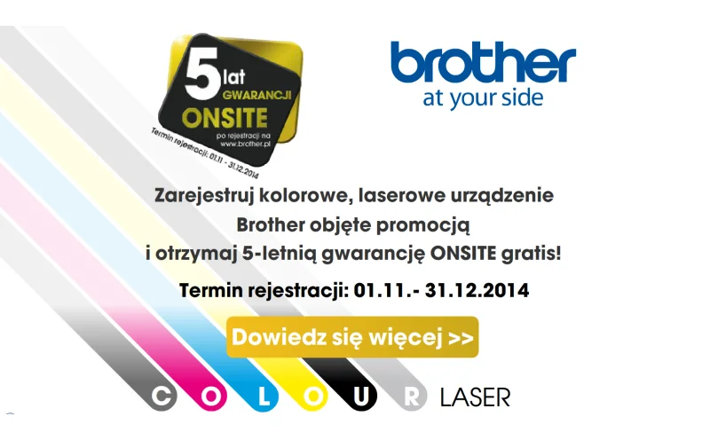 5-lat gwarancji gratis od BROTHER - zarejestruj swoje urządzenie!