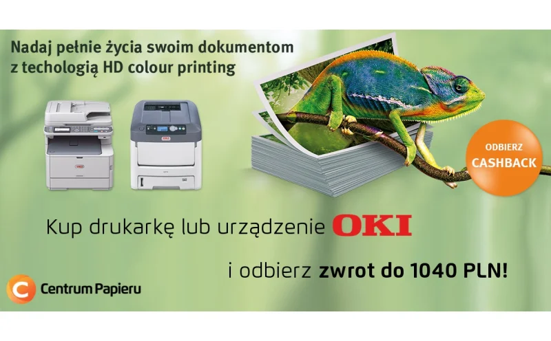 Cashback OKI - zwrot pieniędzy do 1040 PLN!