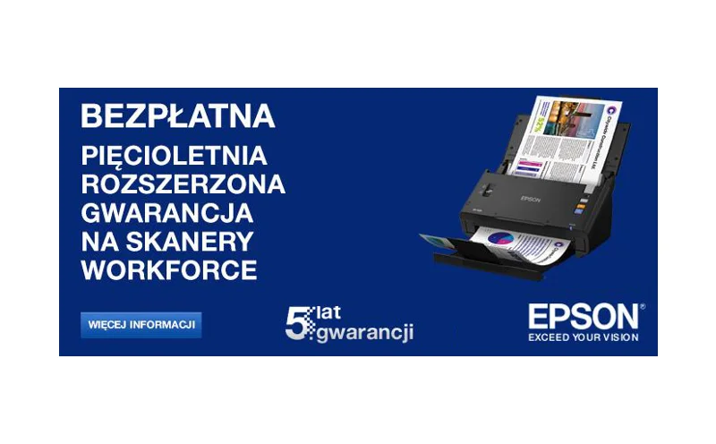 Darmowa 5-letnia rozszerzona gwarancja na skanery EPSON WorkForce