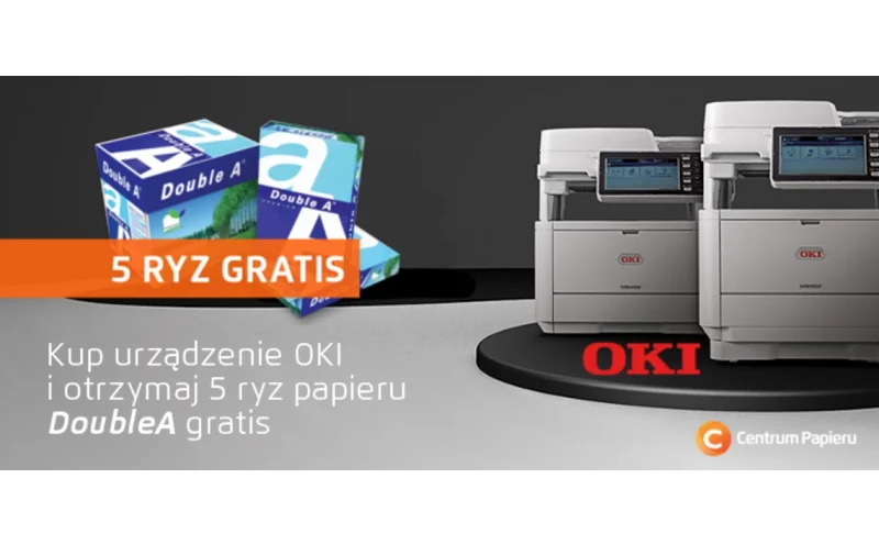 Kup drukarkę lub urządzenie wielofunkcyjne OKI i otrzymaj 5 ryz papieru DoubleA gratis