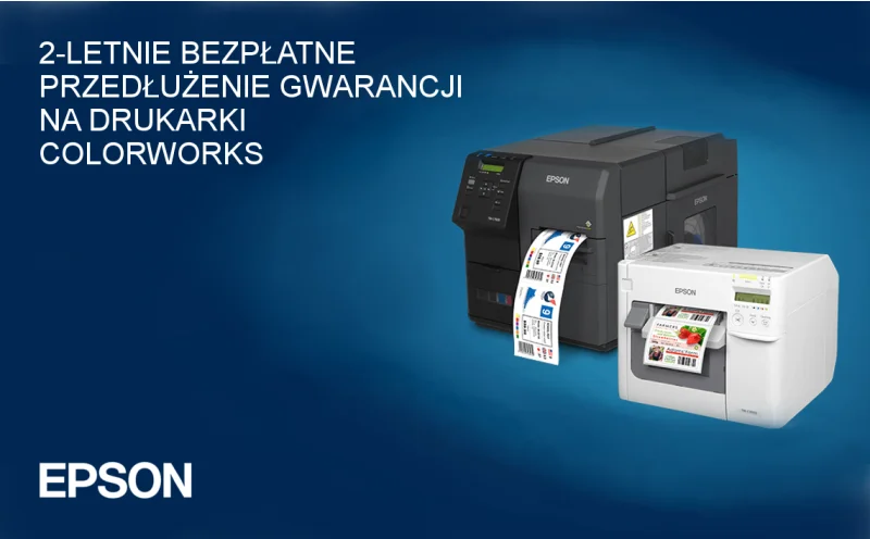 Gwarancja na drukarki etykiet EPSON ColorWorks