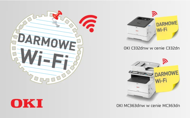 OKI C332dnw i MC363dnw - darmowe WiFi