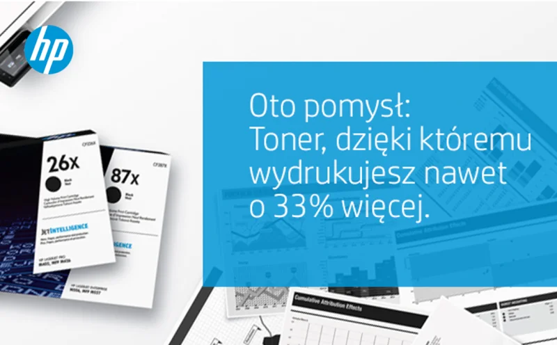 Toner HP, dzięki któremu wydrukujesz nawet o 33% więcej.