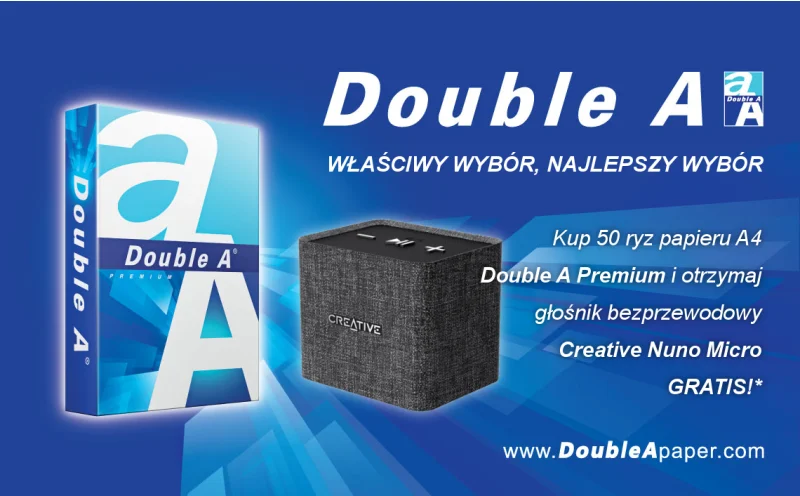 Papier Double A + głośnik Creative Nuno Micro